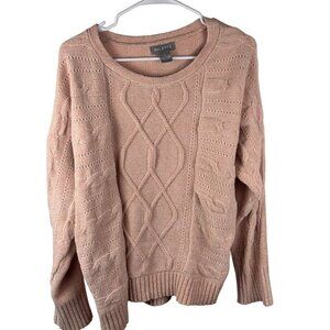 Palette Super Soft Dusty Rose Chenille Scoopneck Sweater EUC Sz L RUNS SMALL